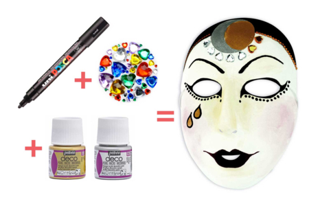 masque pierrot adulte - Masques Créatifs – 10doigts.fr