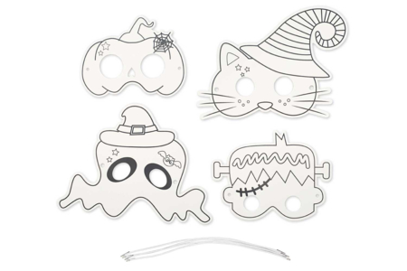 Masques à colorier Halloween - 4 designs - Masques – 10doigts.fr