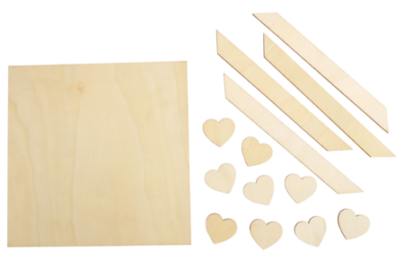 materiel Cadre petits coeurs en bois - Objets pour le bureau – 10doigts.fr