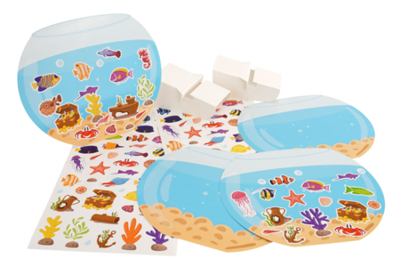 materiel Kit mini mondes gommettes Aquarium - Kits créatifs avec gommettes : le plein d’idées pour les petits artistes – 10doigts.fr