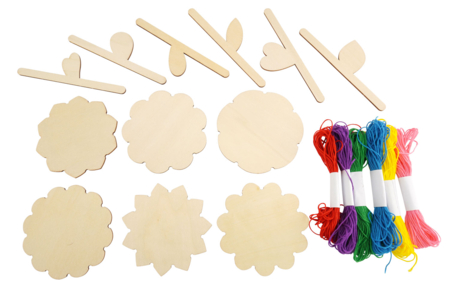 materiel kit string art fleurs en bois - Kits créatifs Fête des Mères : des coffrets tout-en-un pour fabriquer vos cadeaux pour maman – 10doigts.fr