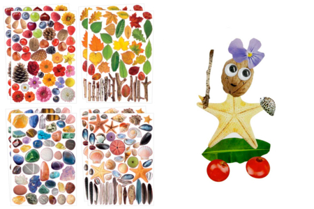 Maxi set de 386 gommettes Nature - Gommettes Fleurs, Fruits et Légumes – 10doigts.fr