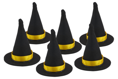 Mini chapeaux de sorcière - 6 pièces - Accessoires d'Halloween – 10doigts.fr