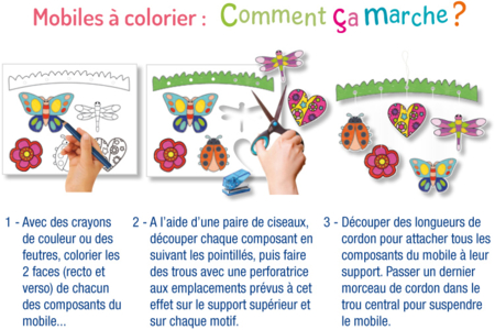 Mobiles à colorier Nichoir - Lot de 4 - Supports pré-dessinés – 10doigts.fr