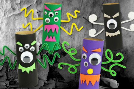 Monstres en rouleaux en carton - Tutos Halloween – 10doigts.fr