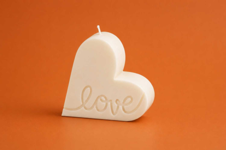 Moule pour bougie blanche - Cœur "LOVE"  - Moules pour bougies - Bougie – 10doigts.fr