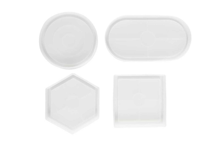 Moules en silicone - 4 minis plateaux - Moules pour plâtre, savon, béton ... – 10doigts.fr