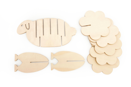 Mouton 5 dessous-de-verre à assembler - Objets bois pour la cuisine – 10doigts.fr