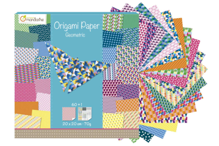 Papier Origami Géométriques - 60 feuilles - Papiers Origami – 10doigts.fr