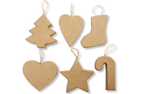 Ornements de Noël en carton papier mâché - 10doigts.fr