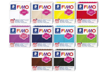 FIMO : 10 pains, couleurs classiques - Pâtes Fimo Soft – 10doigts.fr