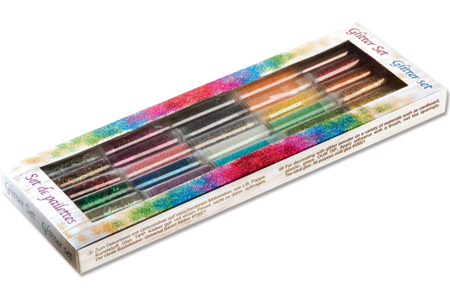 Paillettes couleurs assorties - 30 tubes - Paillettes à saupoudrer – 10doigts.fr