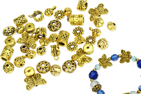 Perles charm's intercalaires dorés - 30 perles - Perles Intercalaires – 10doigts.fr