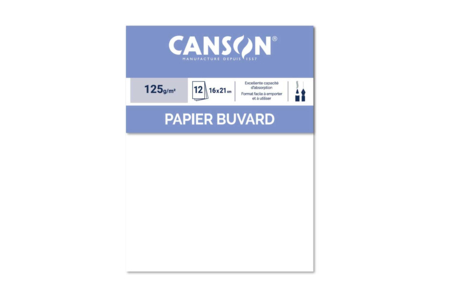 Papier buvard Canson 16 x 21 cm, 12 feuilles - Papiers dessin – 10doigts.fr