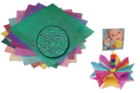Papiers carrés nacrés et gaufrés - 50 feuilles - Papiers Origami – 10doigts.fr