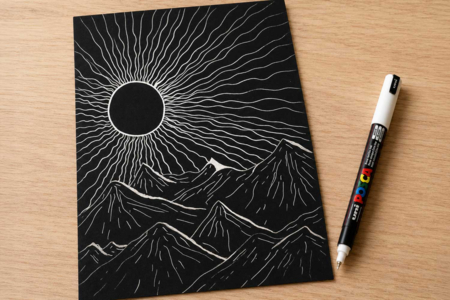 papier noir lisse  - Papier multi-technique (mixed media) – 10doigts.fr