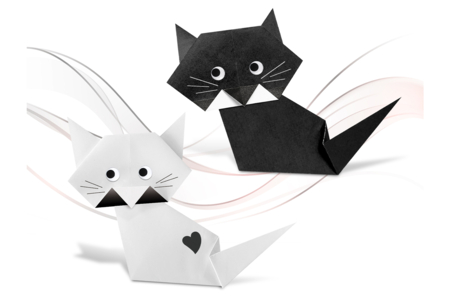 Papier origami bicolore noir&blanc, 15 x 15 cm - 100 fles - Papiers Origami – 10doigts.fr