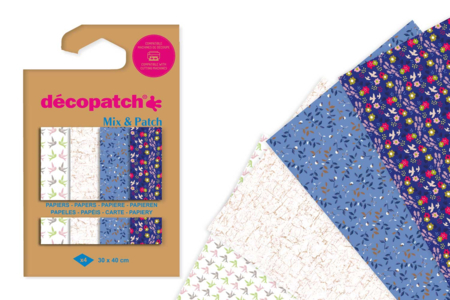 papiers decopatch assortis bleus - Papiers Décopatch – 10doigts.fr