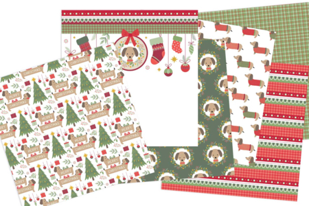 Papiers Noel Artemio "Woofy" - 10 pcs - Papiers saisonniers – 10doigts.fr