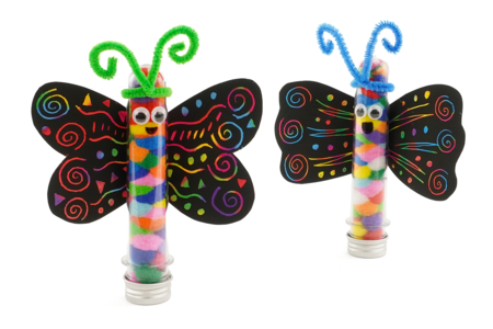 papillon carte à gratter pompons DIY enfants - Activités manuelles animaux : nos idées créatives pour les enfants – 10doigts.fr