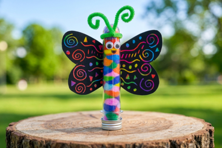 papillon pompons et carte à gratter enfants DIY - Activités manuelles animaux : nos idées créatives pour les enfants – 10doigts.fr