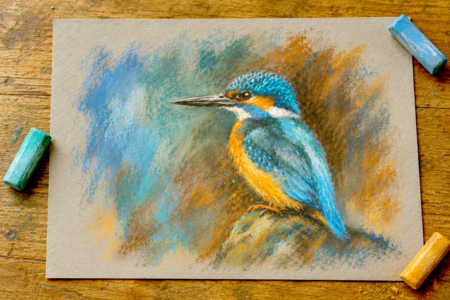 Pastel sur papier gris Mi-Teintes, grain nid d’abeilles - Papiers dessin – 10doigts.fr