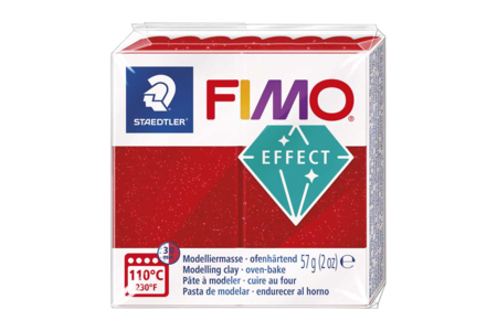 Fimo Effect Pailleté - Rouge (202) - Pâtes Fimo Effect – 10doigts.fr