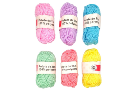 Pelotes de fil à tricoter pastel - 6 pièces - Fils à tricoter – 10doigts.fr