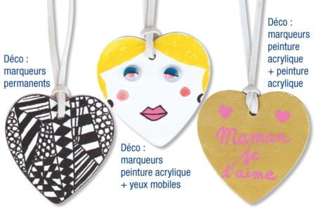 Colliers bois forme cœur - 6 pendentifs - Colliers et chaines – 10doigts.fr