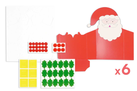 Kit 6 boîtes Père-Noël à monter  - Kits créatifs Noël – 10doigts.fr