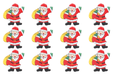Pères Noël en bois décoré - 12 pièces - Déco en bois peints – 10doigts.fr