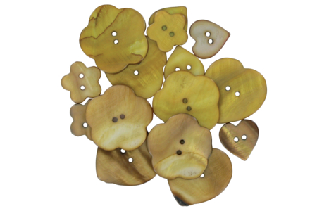 Boutons de nacre camaïeu beige - Set de 16 - Boutons – 10doigts.fr