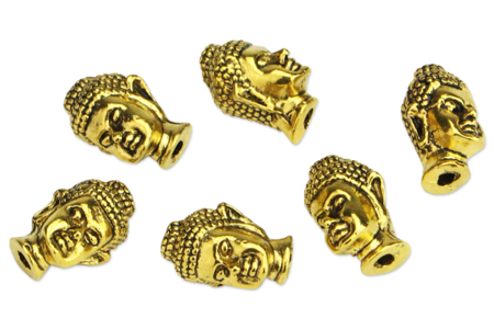 Perles Buddha en métal doré - 6 perles - Perles Intercalaires – 10doigts.fr