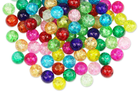 Perles craquelées en verre - 90 perles - Perles en verre – 10doigts.fr