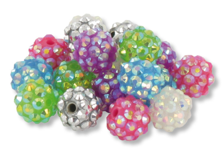 Perles "Disco" 7 couleurs- 21 perles - Perles acrylique – 10doigts.fr