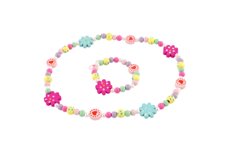perles en bois collier bracelet parure - Bijoux et porte-clés à fabriquer pour la fête des Mères – 10doigts.fr