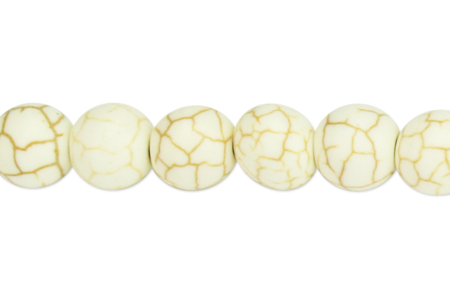 Perles Howlite blanc - 48 perles - Pierres Naturelles – 10doigts.fr