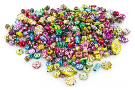 Perles métallisées "Mardi Gras" - 300 perles - Perles Plastique – 10doigts.fr