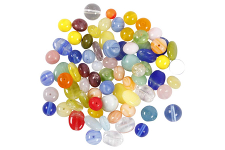 Perles en verre multicolores - environ 750 perles - Perles Verre – 10doigts.fr