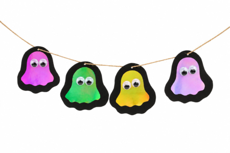 Petits fantômes arc-en-ciel - Activités manuelles Halloween – 10doigts.fr