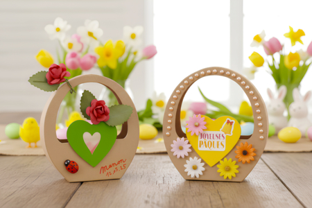 petits paniers coeurs en carton - Pots en carton – 10doigts.fr