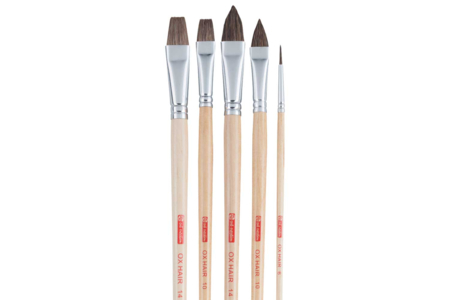 Pinceaux poils de bœuf, manche long - Pinceaux et brosses pour peinture acrylique – 10doigts.fr