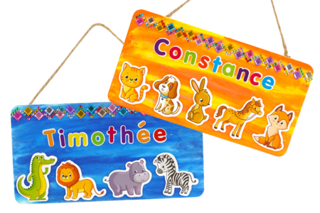 plaque de porte de chambre prénom enfant - Activités manuelles objets décorés – 10doigts.fr