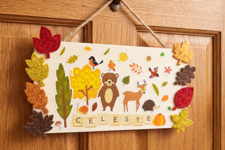 plaque de porte enfants DIY automne - Activités manuelles Automne – 10doigts.fr