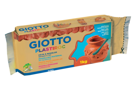 Pâte à modeler Giotto Plastiroc - Terracotta - Pâtes à modeler qui sèchent à l'air – 10doigts.fr