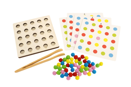 Plateau de motricité montessori + pompons - Kits éducatifs : le plaisir d'apprendre par la manipulation – 10doigts.fr