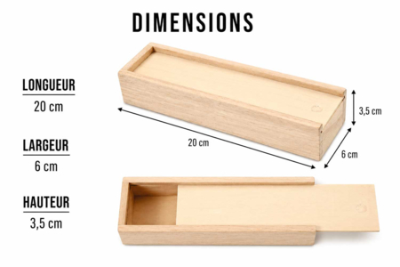 plumier en bois dimensions - Boîtes en bois – 10doigts.fr