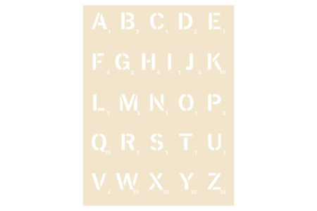 Pochoir alphabet scrabble - 20 x 30 cm - Pochoirs alphabets – 10doigts.fr