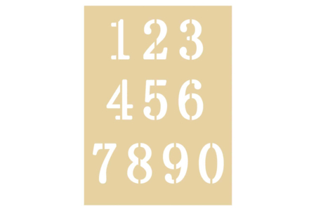 Pochoir chiffres - 20 x 30 cm - Pochoirs alphabets – 10doigts.fr