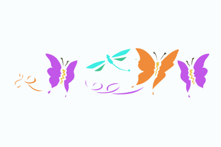 Pochoir frise Papillons - 15 x 40 cm - Pochoir frise – 10doigts.fr